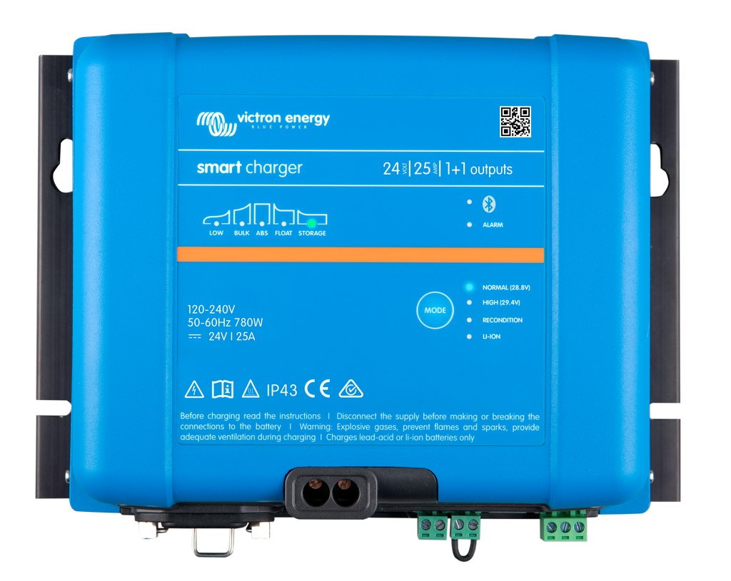 Smart IP43 Charger 24V 25A 1+1 outputs (top)