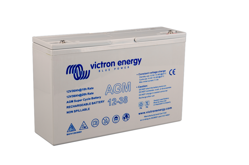 12V 38Ah AGM Super Cycle Battery (right)