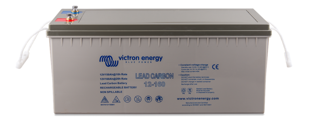 Lead-carbon battery 12V-160Ah - front-angle