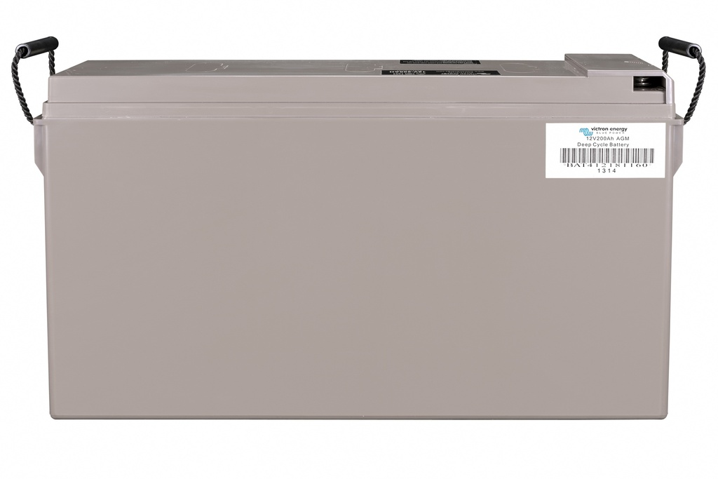 12V 200Ah AGM Deep Cycle Battery (front-angle)