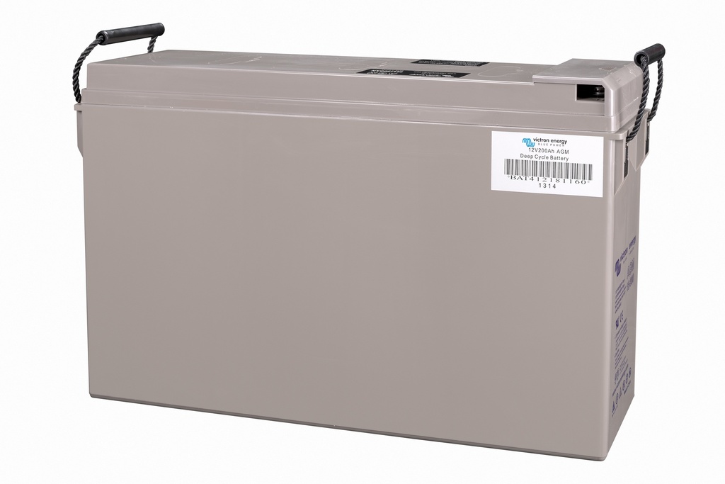 12V 200Ah AGM Deep Cycle Battery (left)