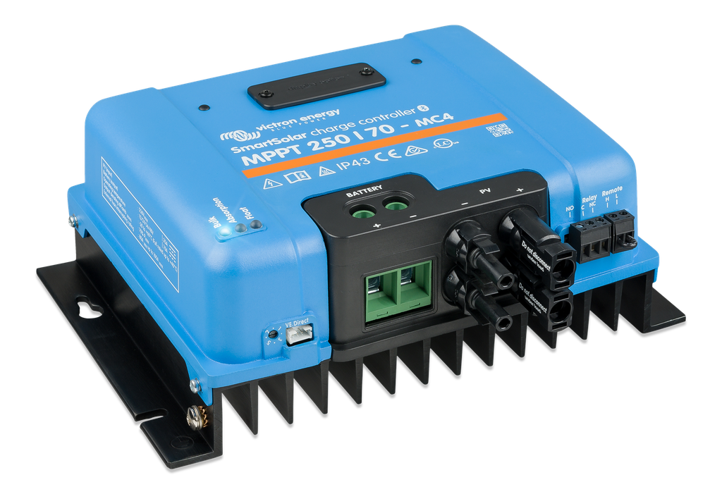SmartSolar charge controller MPPT 250/70-MC4 (left)