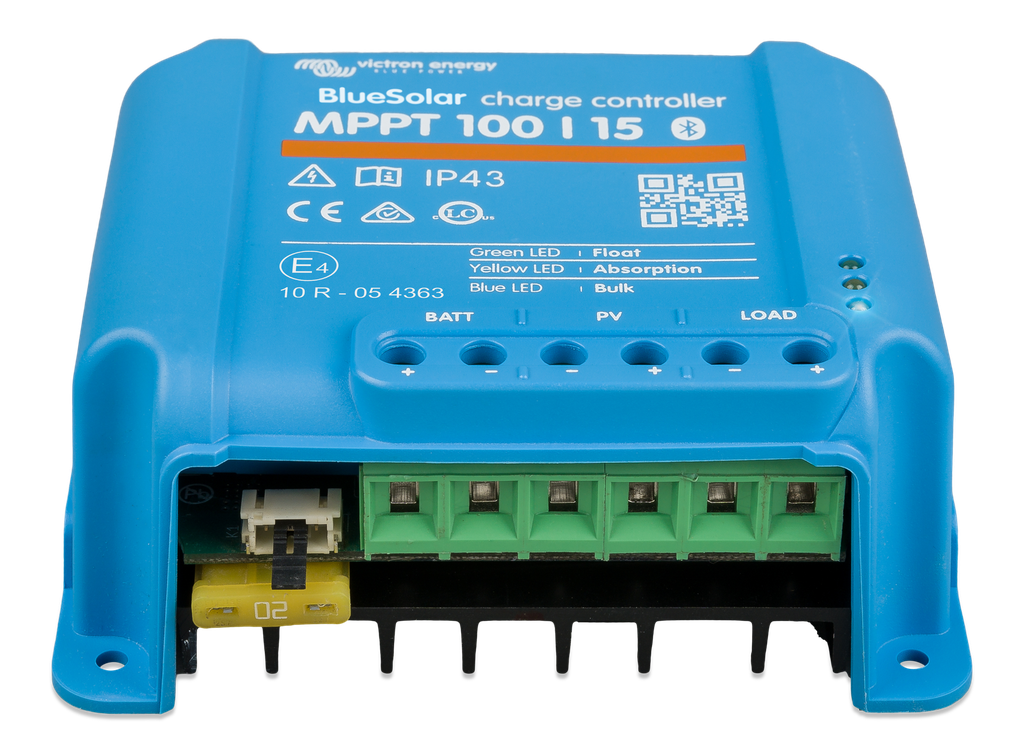 BlueSolar MPPT charge controller 100/15 (front-angle)