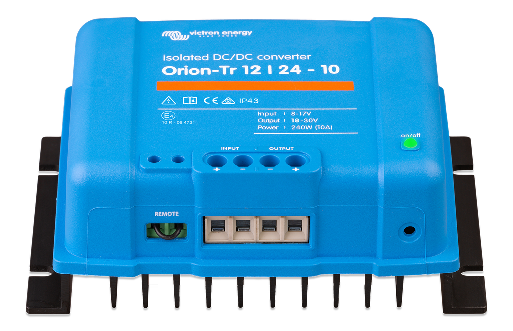Orion-Tr 12/24-10A (240W) Isolated DC-DC converter (front)
