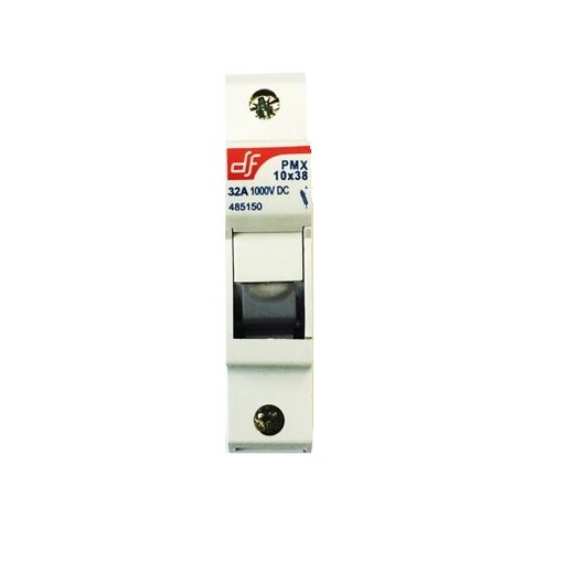 Porte fusible cylindrique 10x38 mm - 1 module 32A - 1000 VDC